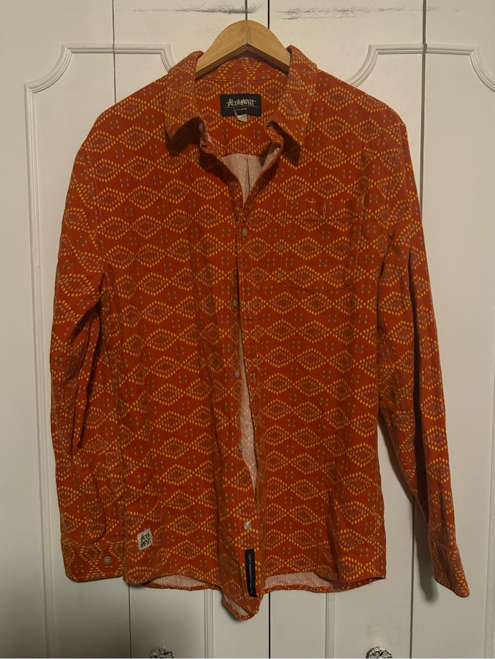 Altamont Orange Patterned Long-Sleeve Shirt Jacket